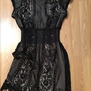 Pinky | Black Lace Cocktail Dress